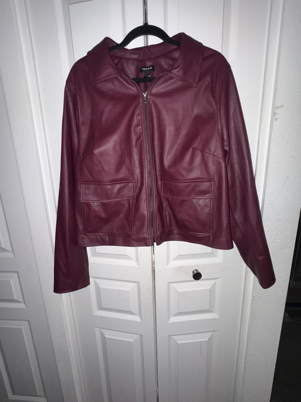 NWT TORRID Sz 2 Faux Leather Zip-up Jacket in Sassafras